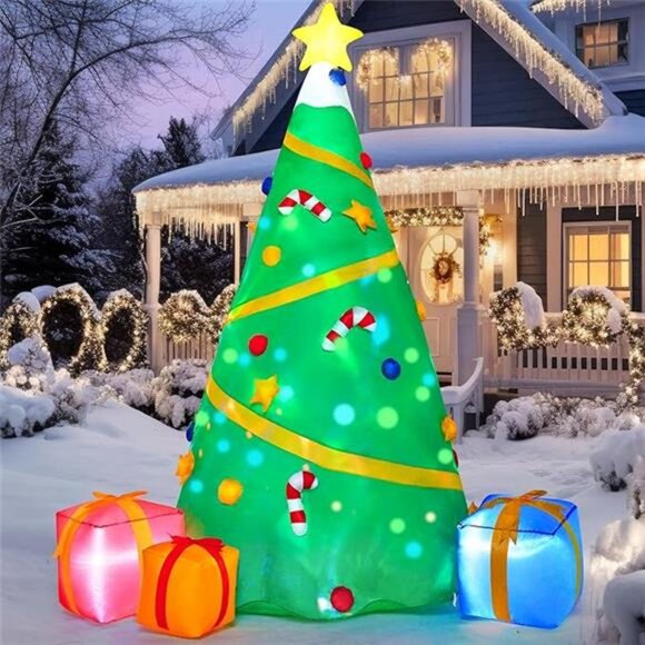 8 FT Christmas Inflatable Tree Decoration, Lighted Giant Christmas - Picture 8 of 8